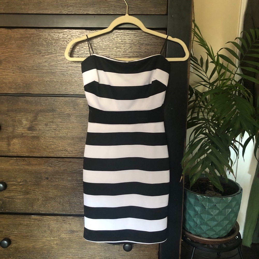 NWT Guess Black and White Stripe Dress